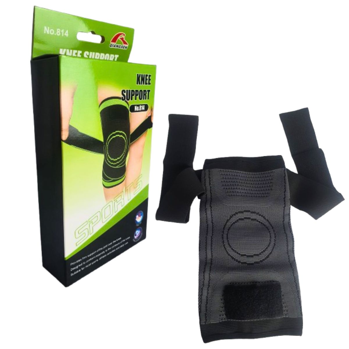 Joelheira Elástica Compressão Knee Support Sports Preto 814 Joelheira Elástica Compressão Knee Support Sports Preto 814